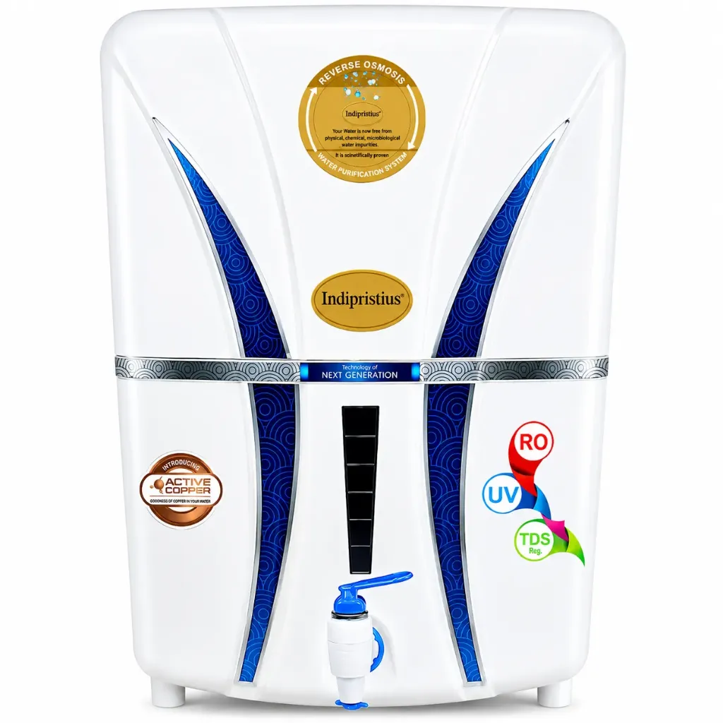 Fully Automatic with Copper RO Water Purifier | 12 L Storage | RO + UV + UF + TDS Regulator + Active Copper | For Home and Office (Whilte)